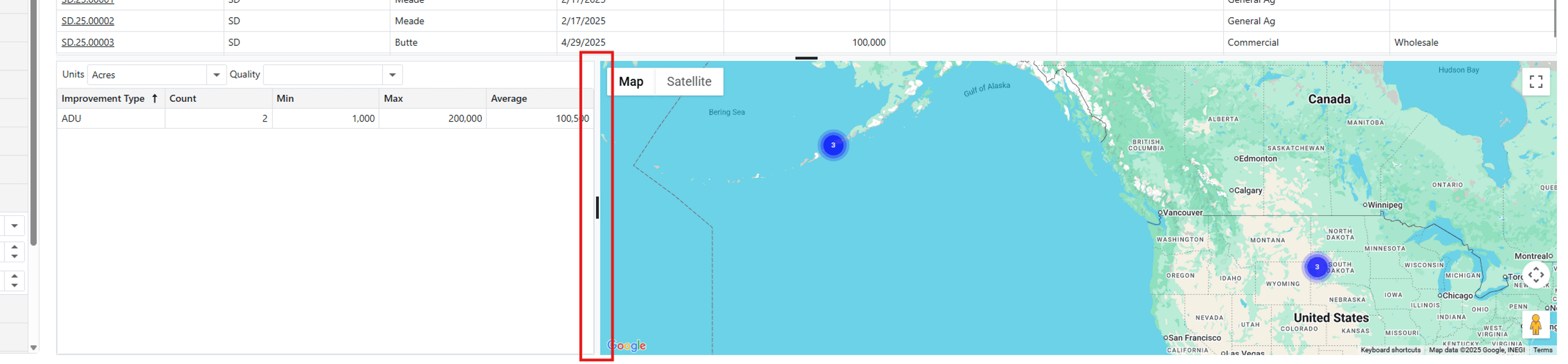 Map resizing